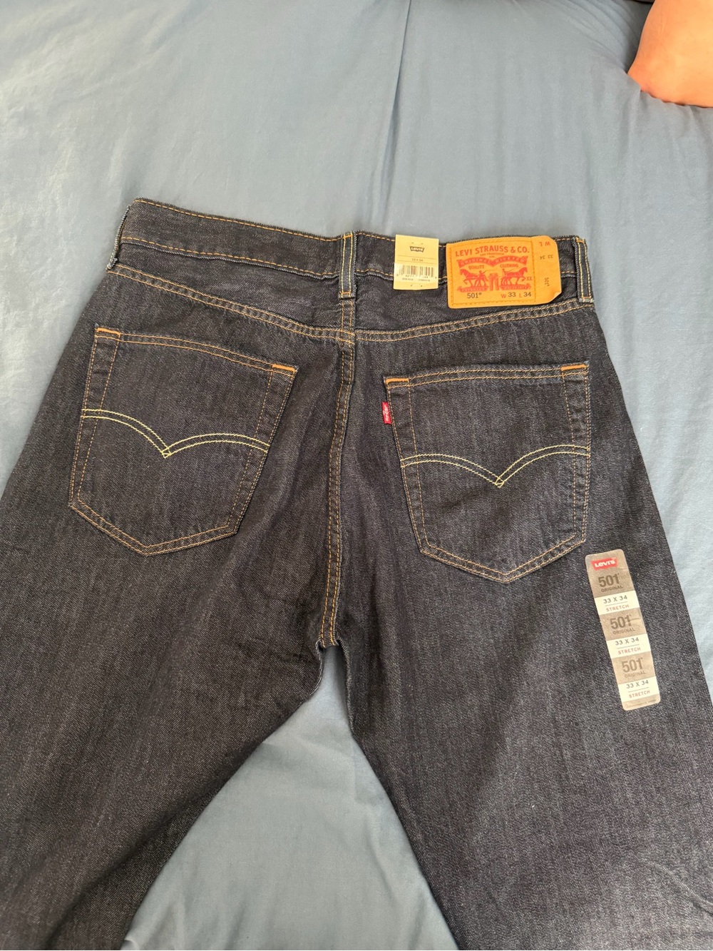 Levi's Men's 501 stretch 33x34 Jeans in Dark Indigo